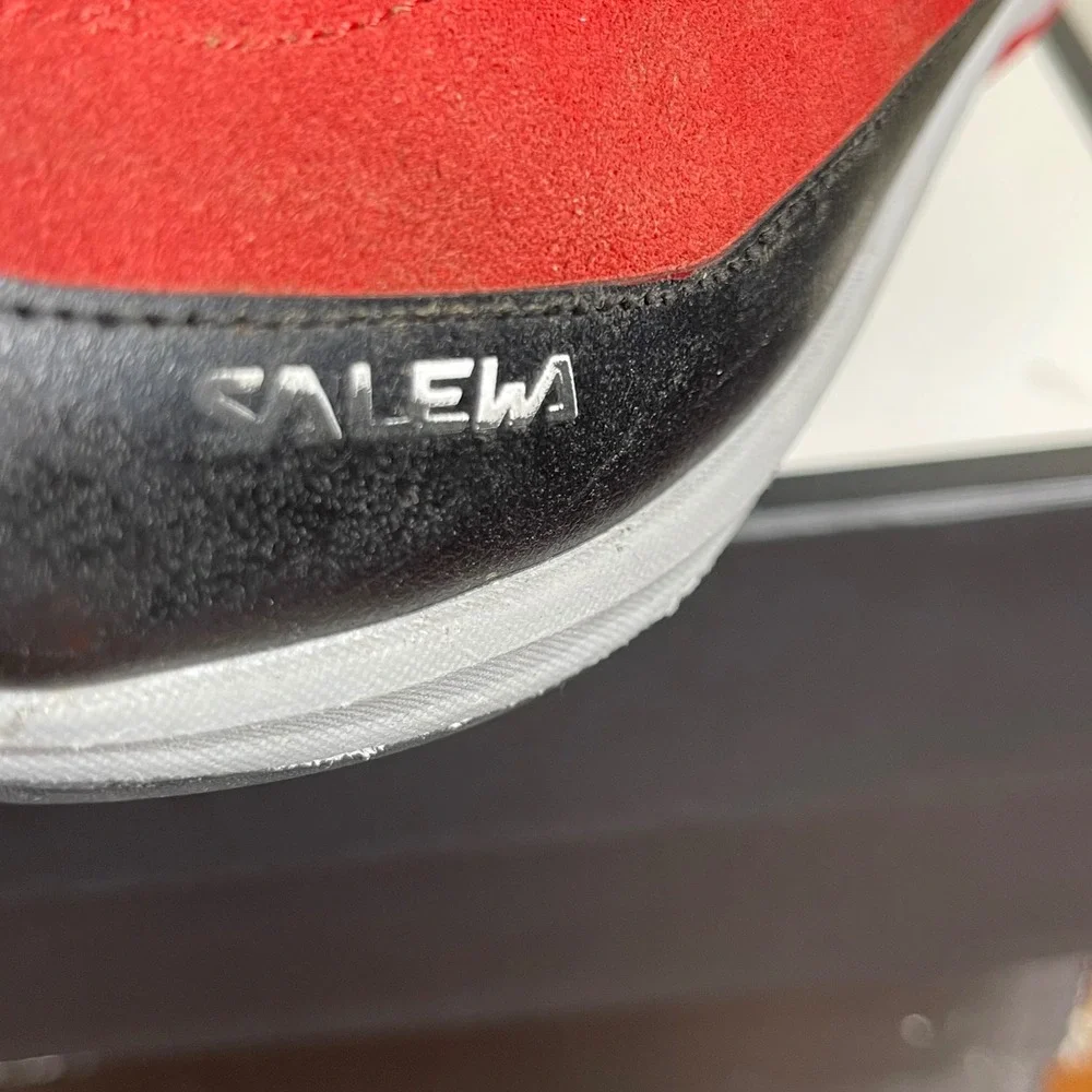 Salewa MT Trainer 2 Mid Powertex Flame Red Black Hiking Boots Lace Up Kids 2 US